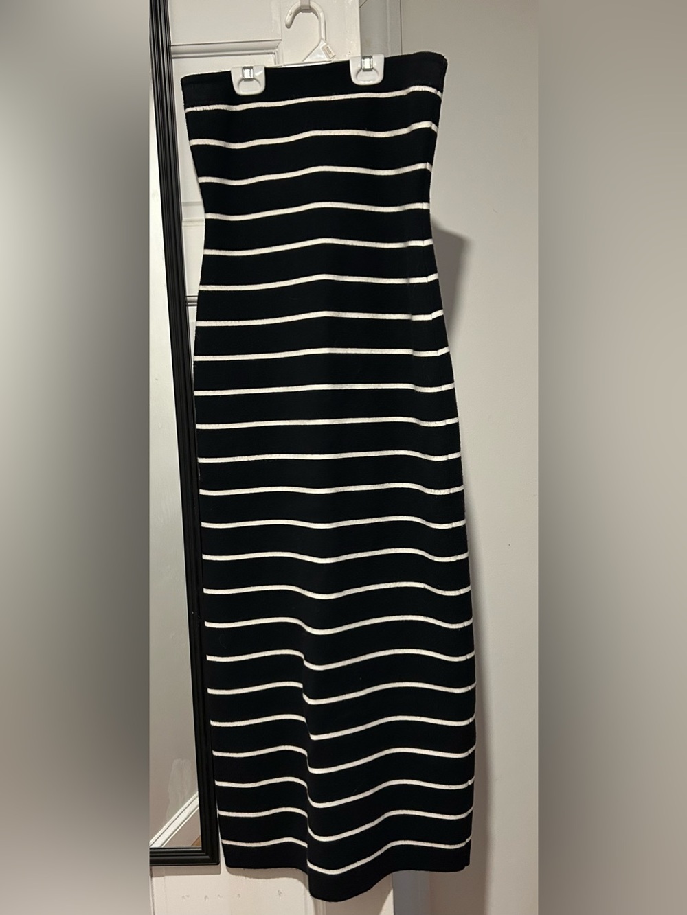 Abercrombie & Fitch Black and White Striped Maxi Skirt